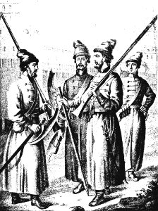 01 110 Book illustrations of Historical description of the clothes and weapons of Russian troops. Free illustration for personal and commercial use.