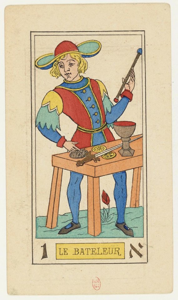 01 Le Bateleur, Oswald Wirth Tarot Deck 1889 BnF