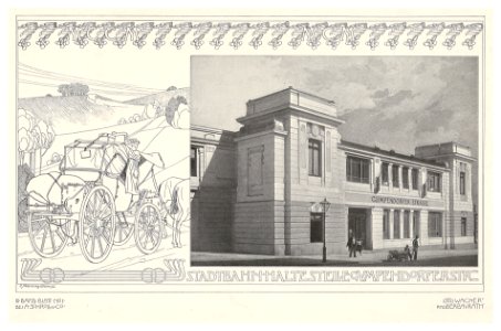 01 Wagner - Stadtbahnstation Gumpendorferstraße - 3. Band, 1. Heft - Photo von der Vorderseite, Rasterdruck