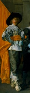 Frans Hals, left ensign detail - De magere compagnie