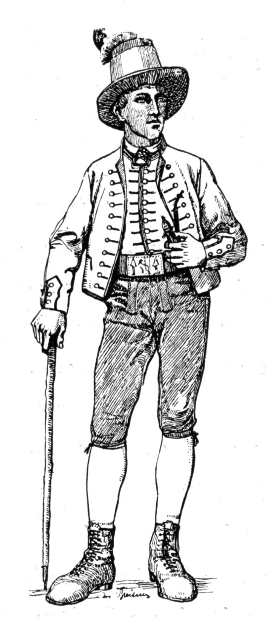 011a Alte Ausseeer Männertrachten um 1830