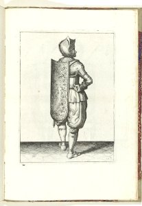 013 (swordsman) Book illustrations of Nassausche wapen-handelinge, van schilt, spies, rappier, ende targe. Free illustration for personal and commercial use.