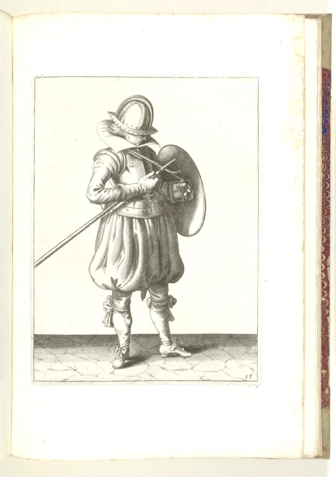 015 (pikeman) Book illustrations of Nassausche wapen-handelinge, van schilt, spies, rappier, ende targe