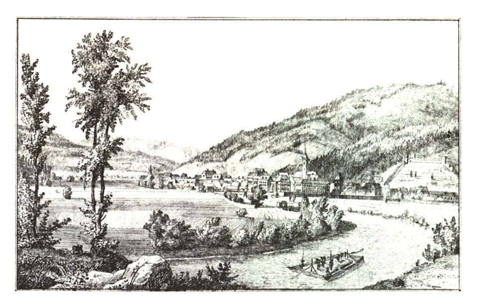 013 Bruck an der Mur, Südseite - J.F.Kaiser Lithografirte Ansichten der Steiermark 1825