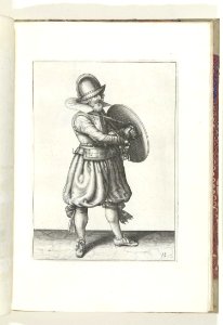 018 (swordsman) Book illustrations of Nassausche wapen-handelinge, van schilt, spies, rappier, ende targe