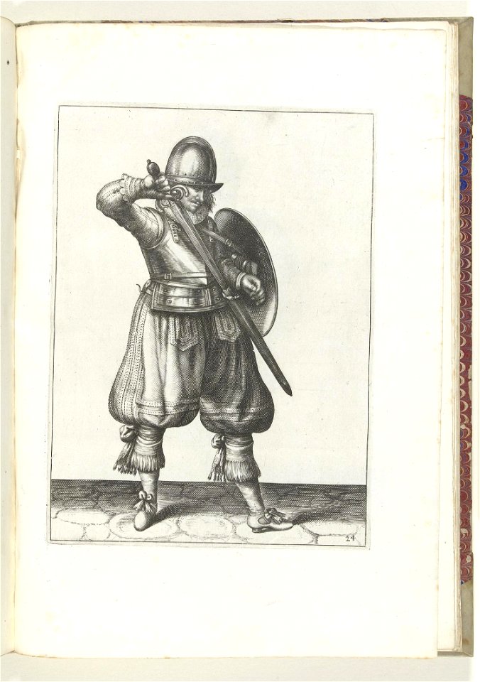 024 (swordsman) Book illustrations of Nassausche wapen-handelinge, van schilt, spies, rappier, ende targe