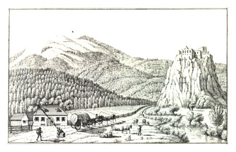 023 Grenzmaut zwischen Kärnten und Steiermark bei der Ruine Dürnstein - J.F.Kaiser Lithografirte Ansichten der Steiermark 1825