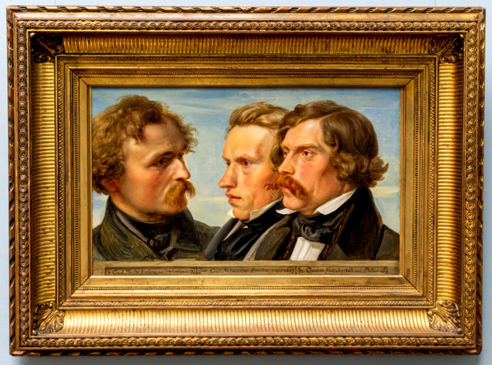 Alte Nationalgalerie-Hübner-Die Maler Karl Friedrich Lessing, Carl Sohn und Theodor Hildebrandt DSC8134