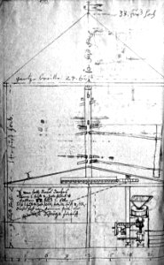 Alte Mühle Fürstenberg Windmühlenskizze von Bessler 1743