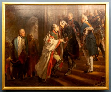Alte Nationalgalerie-Menzel-Begegnung Friedrichs II. mit Kaiser Joseph II. in Neiße 1769 DSC8024