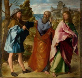 Altobello Melone - The Road to Emmaus - Google Art Project. Free illustration for personal and commercial use.