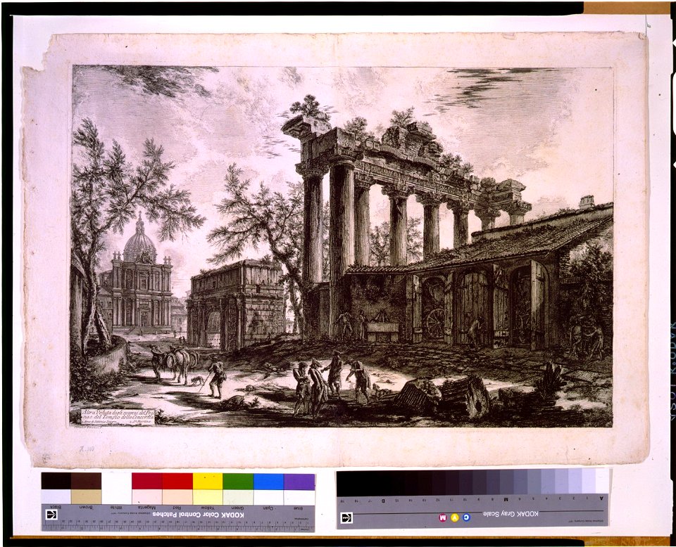 Altra veduta degli avanzi dell Pronao del Templo della Concordia - Cavalier Piranesi F. LCCN95509379