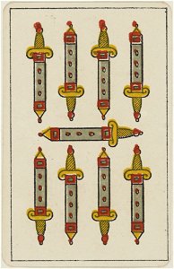 Aluette card deck - Grimaud - 1858-1890 - Nine of Swords