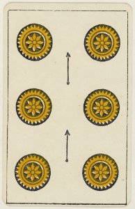 Aluette card deck - Grimaud - 1858-1890 - Six of Coins