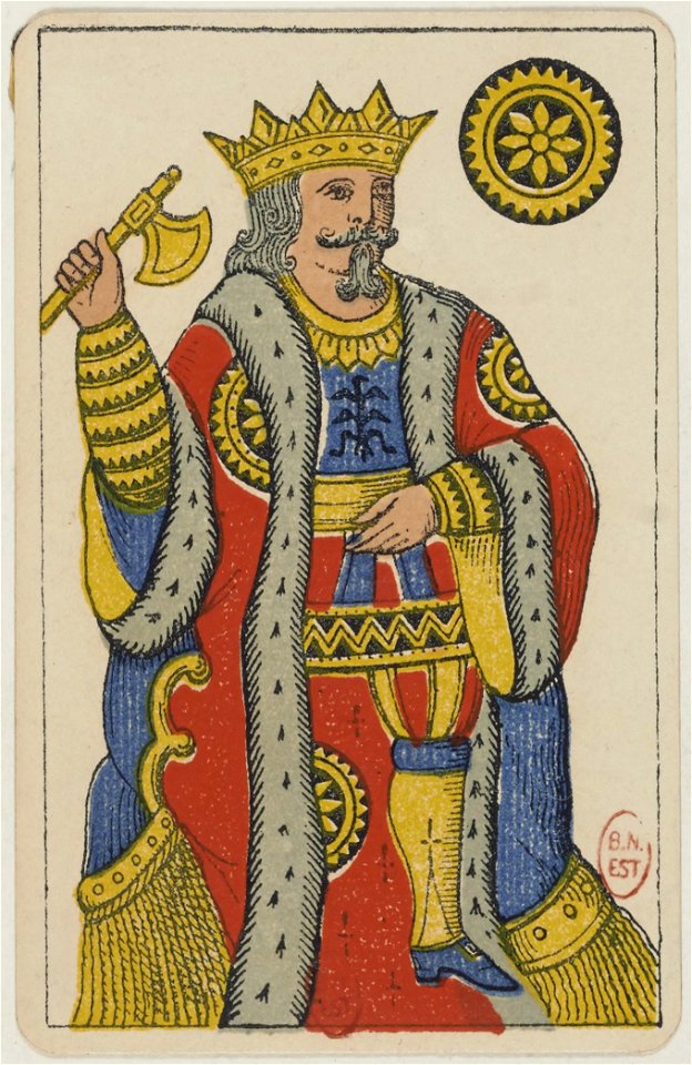 Aluette card deck - Grimaud - 1858-1890 - King of Coins