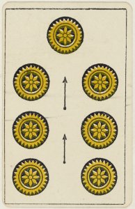 Aluette card deck - Grimaud - 1858-1890 - Seven of Coins