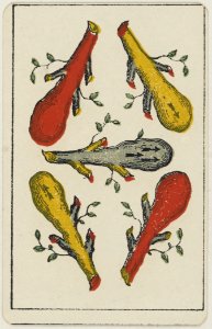 Aluette card deck - Grimaud - 1858-1890 - Five of Clubs