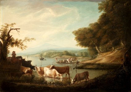 Alvan Fisher - A Calm Watering Place-Extensive and Boundless Scene with Cattle - 1994.106 - Cleveland Museum of Art