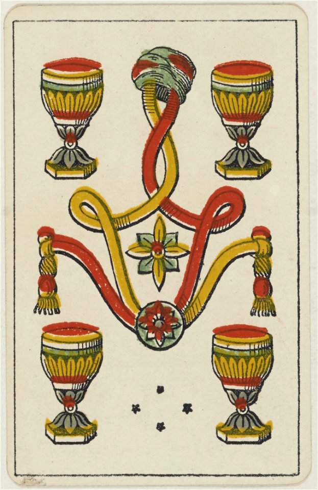Aluette card deck - Grimaud - 1858-1890 - Four of Cups