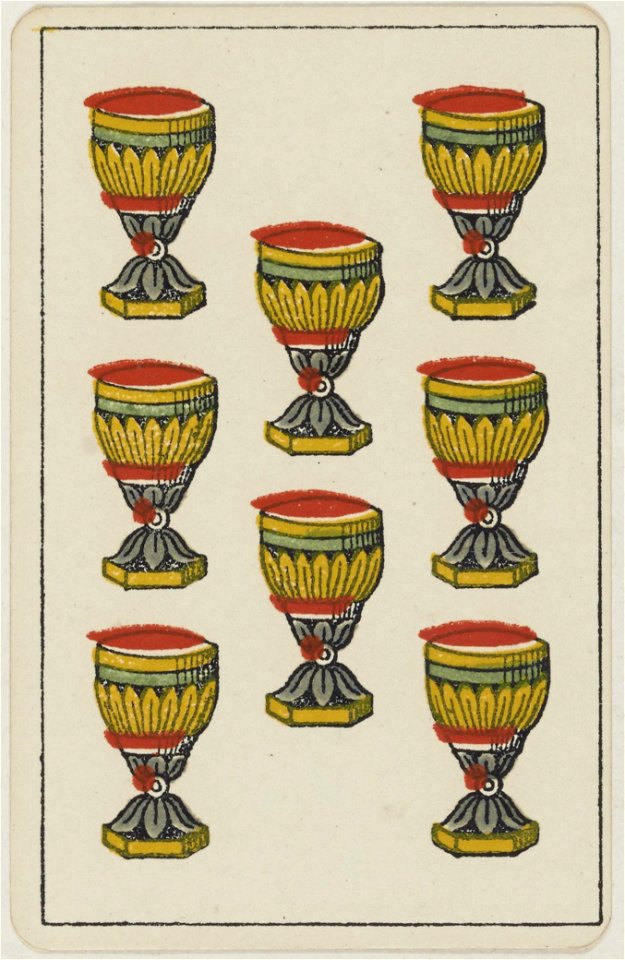 Aluette card deck - Grimaud - 1858-1890 - Eight of Cups