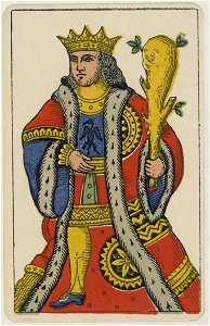 Aluette card deck - Grimaud - 1858-1890 - King of Clubs