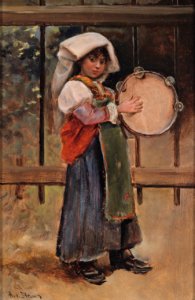 Alwyn von Stein Italienisches Mädchen mit Tamburin