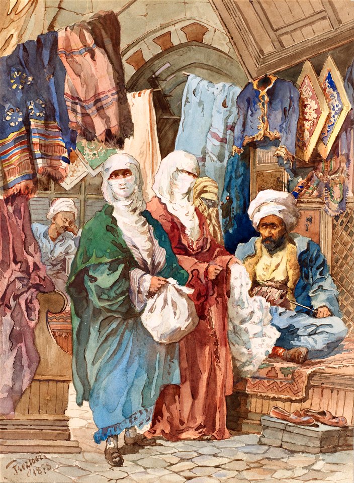 Amadeo Preziosi - The Silk Bazaar - Google Art Project