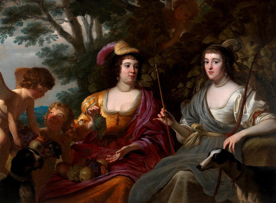 Amalia van Solms and Charlotte de La Trémoïlle, by Gerard van Honthorst