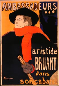 Ambassadeurs - Aristide Bruant, by Henri de Toulouse-Lautrec