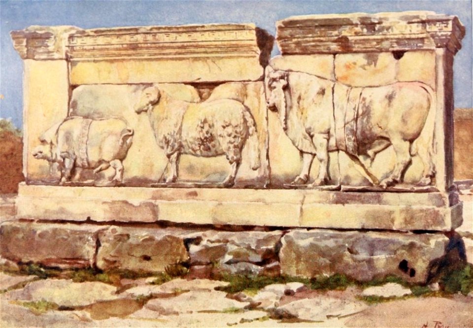 Ambarvalia Sacrifice relief by Alberto Pisa (1905)