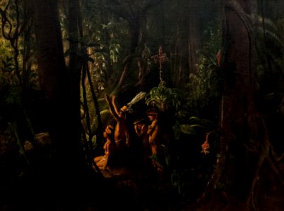 Amazonian Indians Worshiping the Sun God by François Auguste Biard