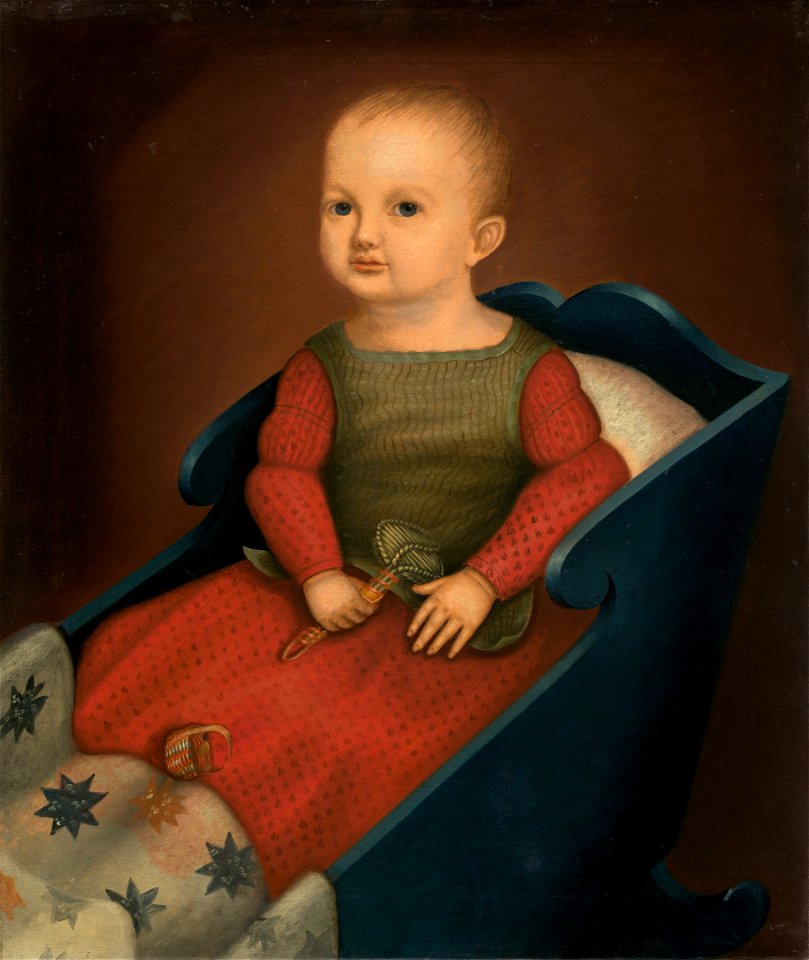 Baby in Blue Cradle A12227