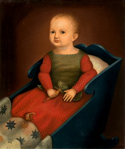 Baby in Blue Cradle A12227