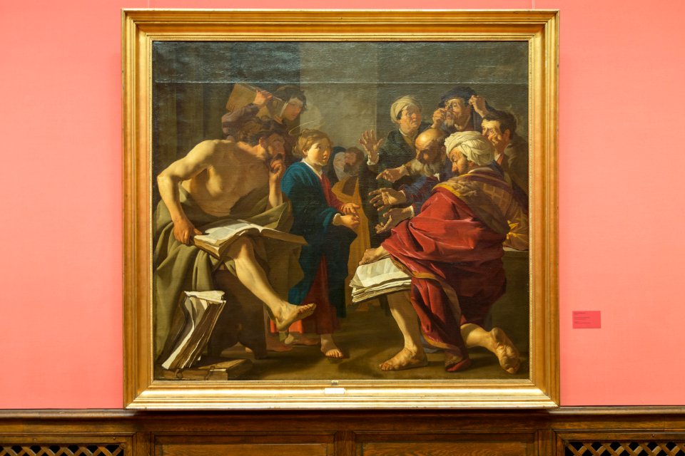 Dirck van Baburen - Christ among the Doctors - Kristus som barn i tempelet - IMG 9627-nasjonalmuseet oslo