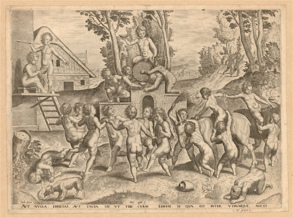 Bacchanal of Children s.d print by Philip Galle, S.II 7261, Prints Department, Royal Library of Belgium