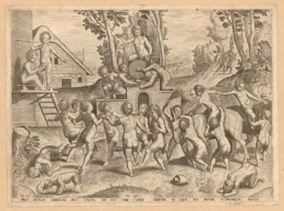Bacchanal of Children s.d print by Philip Galle, S.II 7261, Prints Department, Royal Library of Belgium