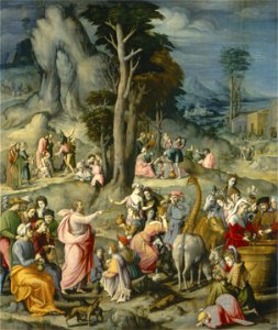 Bacchiacca — La Raccolta della manna — 1540 1555. Free illustration for personal and commercial use.