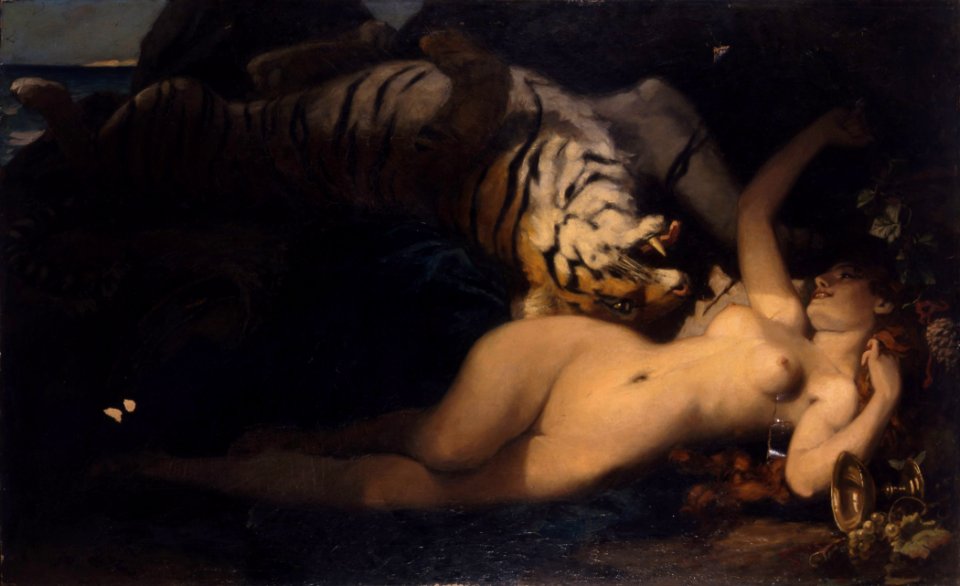 Bacchante jouant avec un tigre - V Brun - musée d'art et d'histoire de Saint-Brieuc, DOC 61b