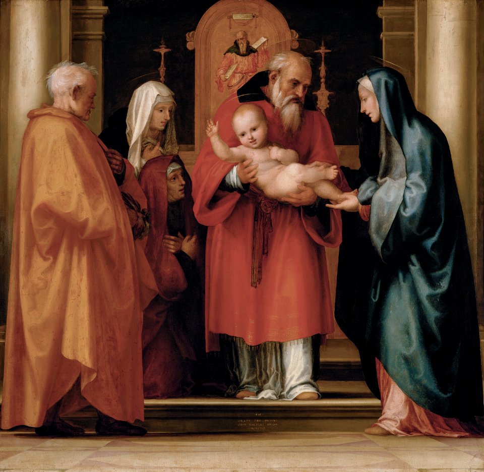 Baccio della Porta, gen. Fra Bartolomeo, , Kunsthistorisches Museum Wien, Gemäldegalerie - Darbringung Christi im Tempel - GG 207 - Kunsthistorisches Museum