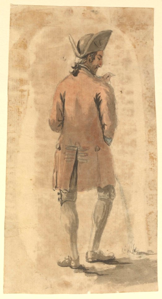 Back view of a man urinating (Bray album) RMG PT1986
