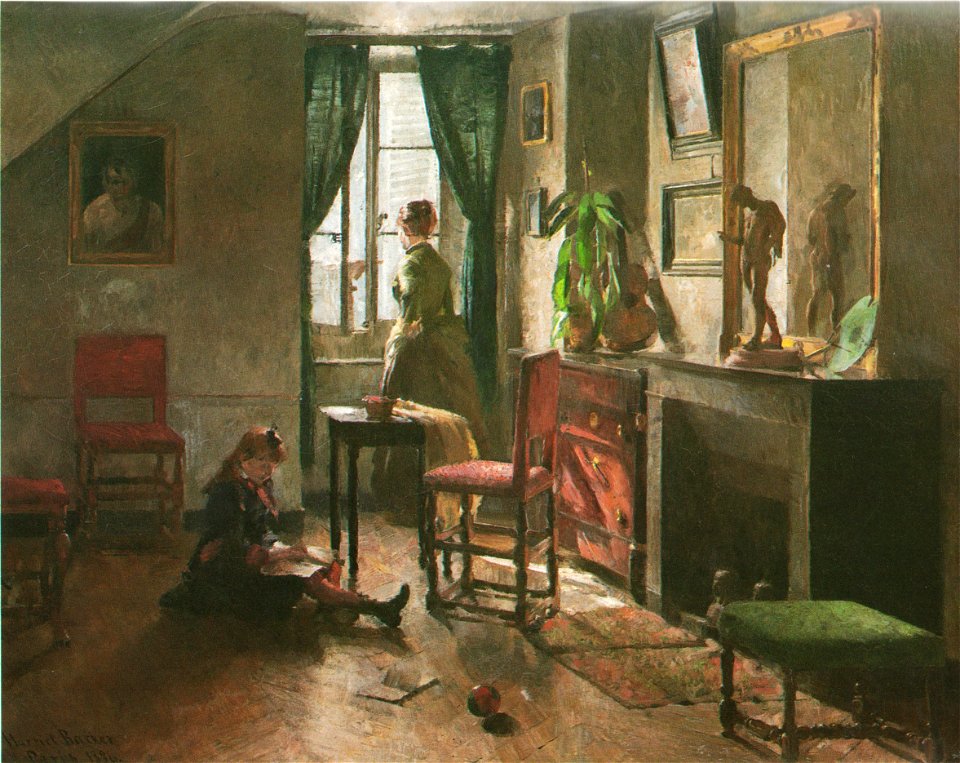 Harriet Backer-Interiør med figurer