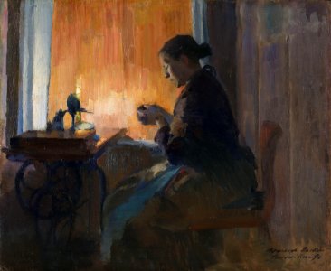 Harriet Backer - By Lamp Light - NG.M.02323 - National Museum of Art, Architecture and Design