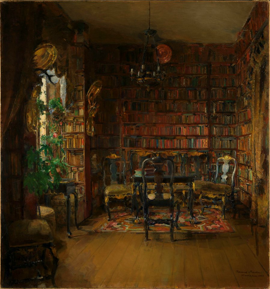 Harriet Backer - The Library of Thorvald Boeck - NG.M.03504 - National Museum of Art, Architecture and Design