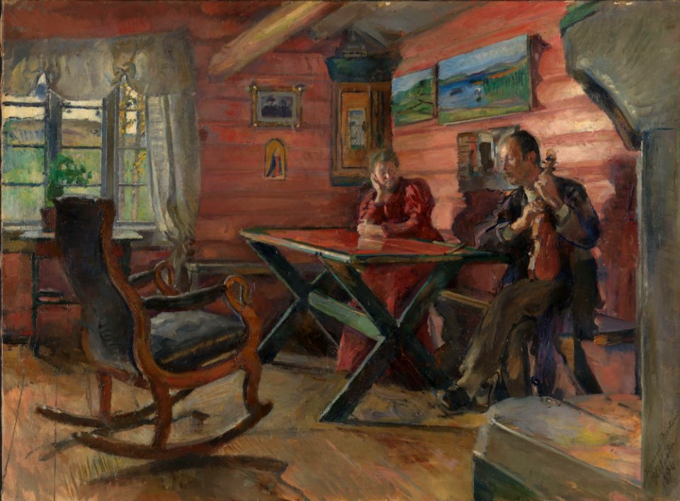 Harriet Backer - The Living Room at Kolbotn, (Hulda and Arne Garborg's home) - NG.M.01710 - National Museum of Art, Architecture and Design