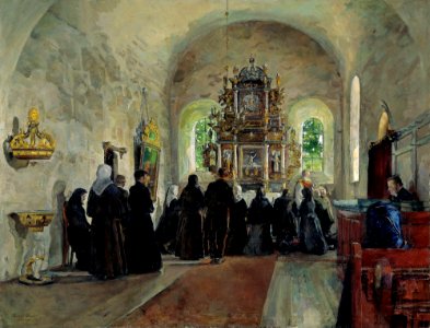 Harriet Backer - The Holy Communion celebrated in Stange Church - NG.M.00905 - National Museum of Art, Architecture and Design
