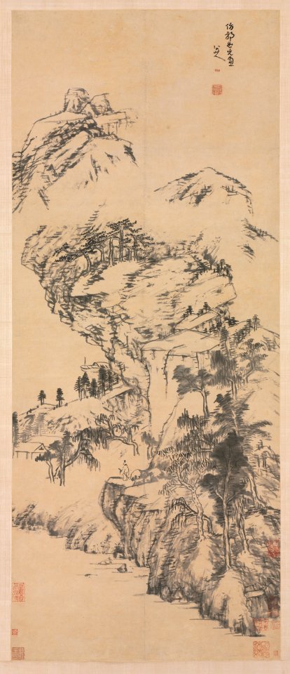 Bada Shanren (Chinese, 1626-1705) - Landscape after Guo Zhongshu - 1955.36 - Cleveland Museum of Art