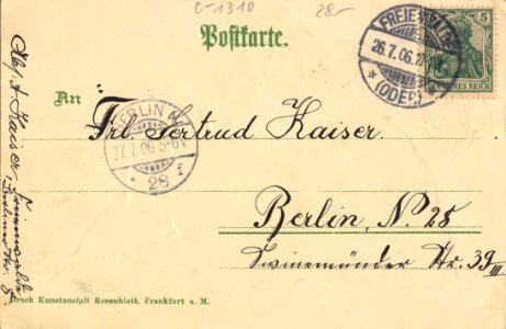 Bad Freienwalde (Oder), Brandenburg - Stadtansicht mit Rahmenmotiv (back) (Zeno Ansichtskarten)