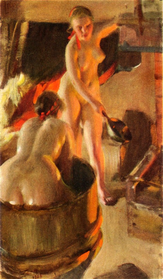 Badande kullor av Anders Zorn 1906