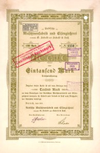 Badische Maschinenfabrik 1000 Mk 1914