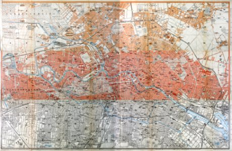 Baedeker, Großer Streifenplan von Berlin, 1914